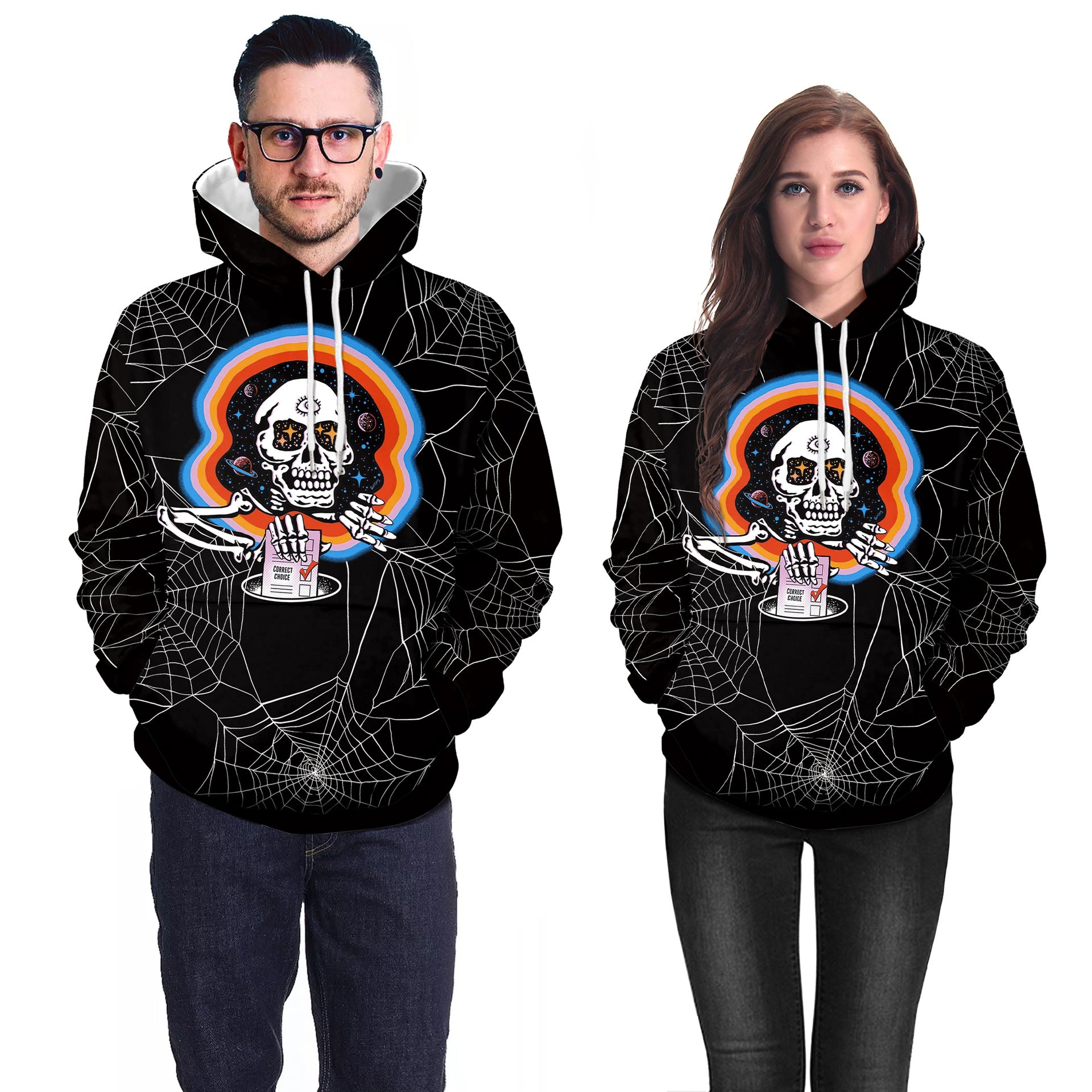 Women's Halloween Skull Casual Hooded Sweatshirt