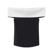 Elegant Boat Neck Knit Top – Sleek, Slim-Fit Women’s Pullover