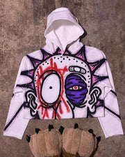 Casual Graphic Print Oversized Long Sleeve Hoodie