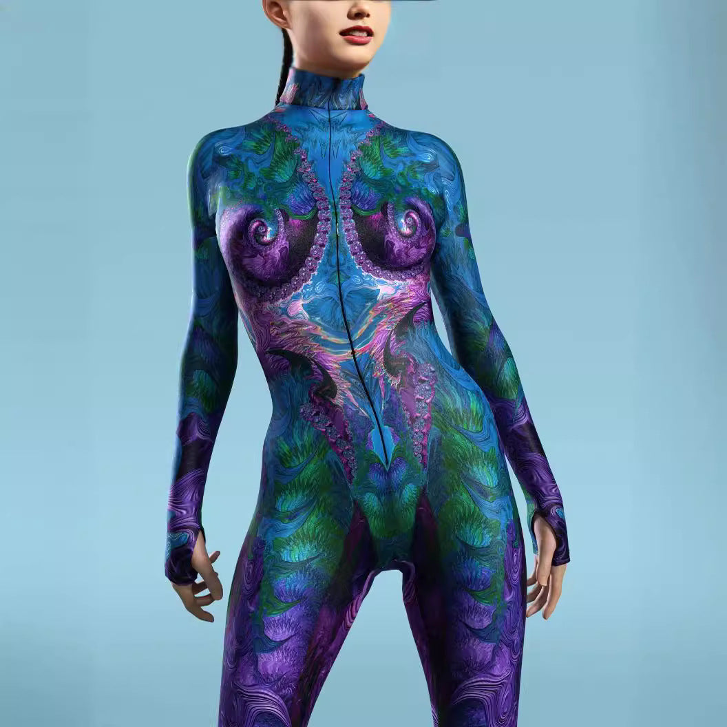 New Women's Printed Muscle Mecha Colorful Clothing