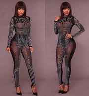 Sparkling Mesh Rhinestone Women's Jumpsuit