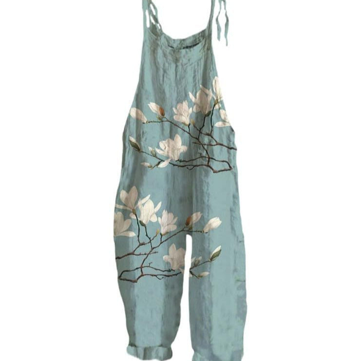 Retro Pocketed Suspender Jumpsuit Flared Overalls