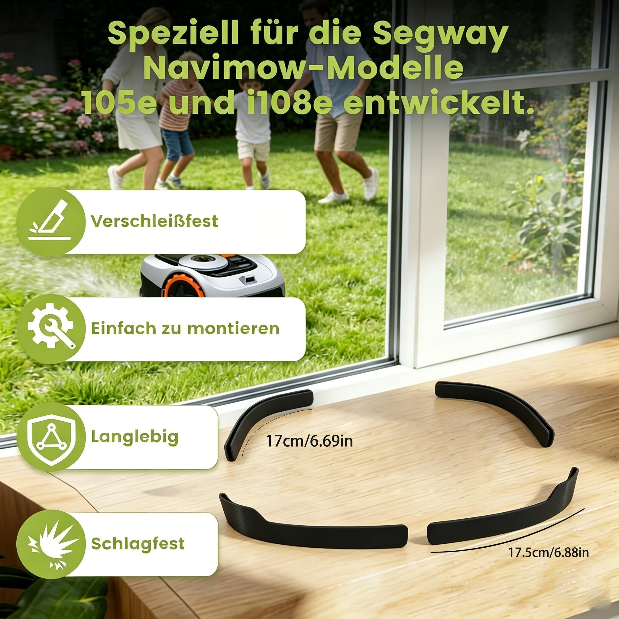 Black Replacement Edge Protector for Segway Navimow I105E & I108E Robotic Lawnmower