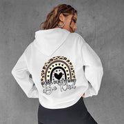 Be Kind Letter Print Fleece Hooded Sweatshirt