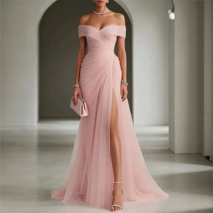 Evening Dress Cross-border Off-shoulder European and American Style Womens Dress