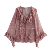 Classic Animal Print Layered Decorated Shirt