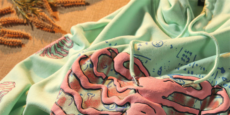 Cute Cartoon Print Casual Hoodie Coat for Women