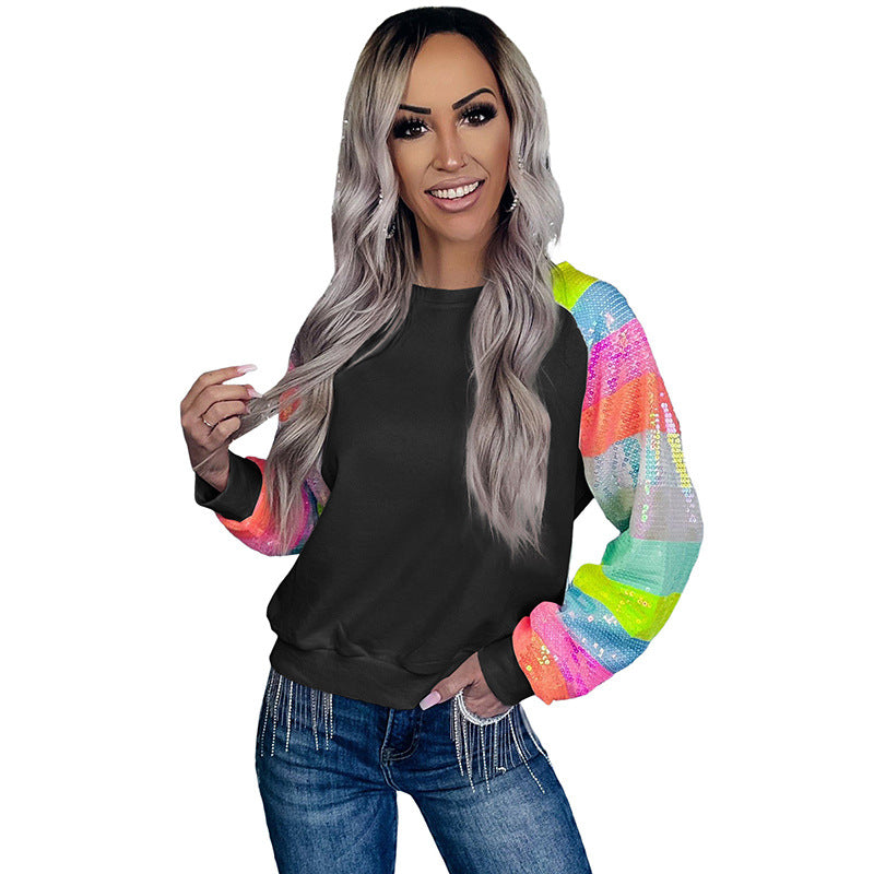 Pullover Round Neck Long Sleeves Top For Women