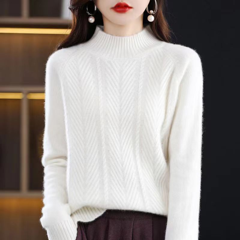 Half Turtleneck Thick Loose Pullover Women's Sweater