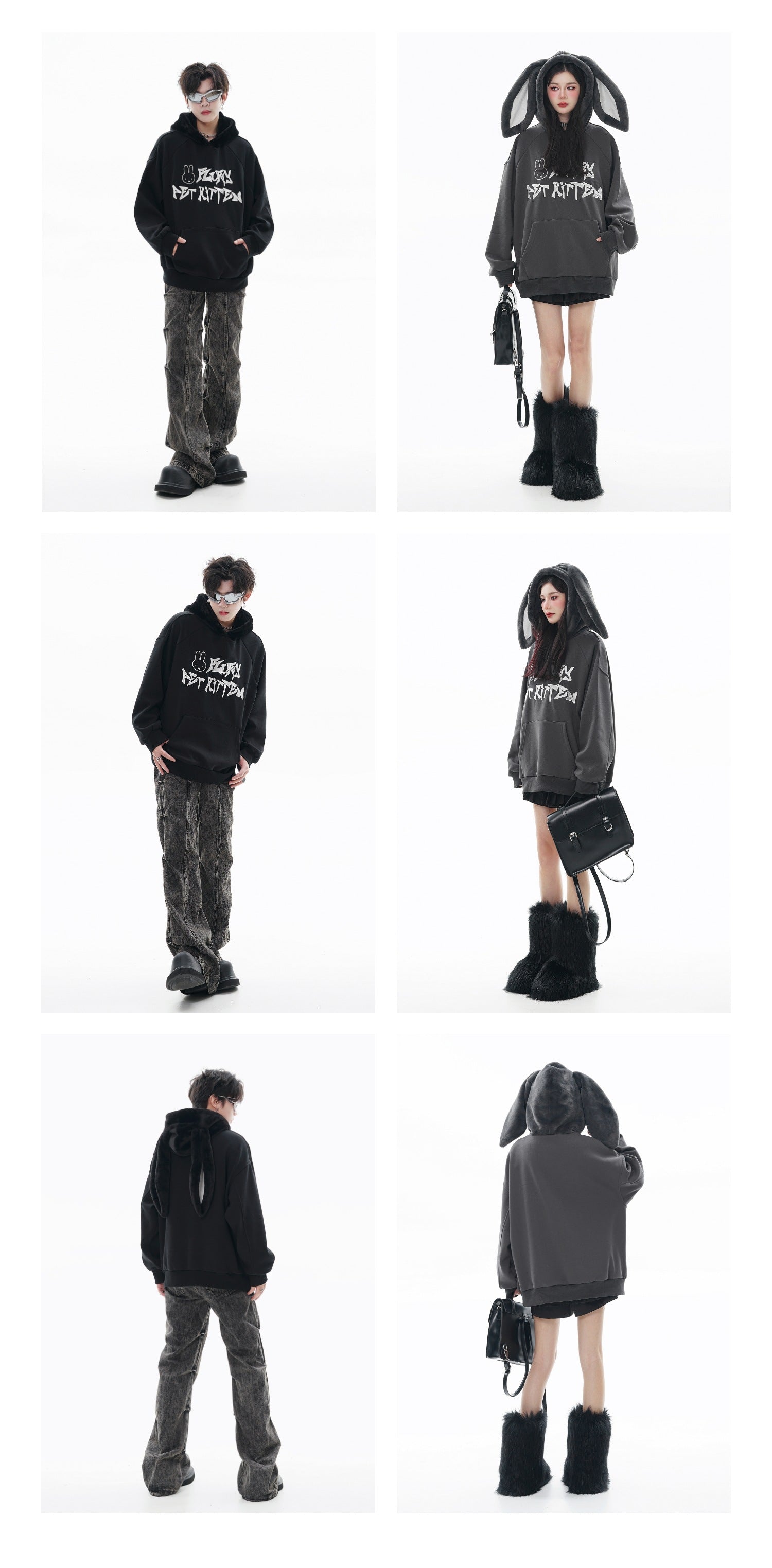 Plush Contrast Thermal Hooded Sweatshirt