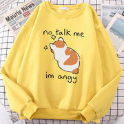 Chic Casual No Flattering Cat Print Crew Neck Sweatshirt