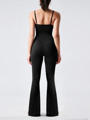 Women's Yoga Strap Bell-Bottom Jumpsuit