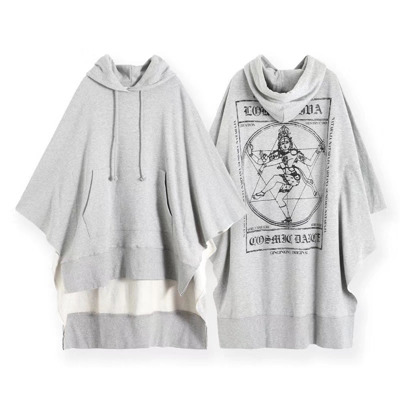 Cozy Printed Hooded Poncho Cape