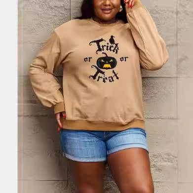 Women's Printed Long Sleeve Loose Sweatshirt