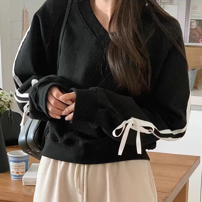 Cozy Solid Color Women's Loose Casual Pullover Hoodie