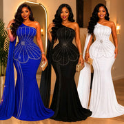 Fashionable Off-shoulder Bishop-sleeve Figure-hugging Dress