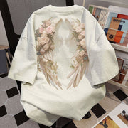 Loose Five-Point Top – Flowy Short‑Sleeve Shirt for Women