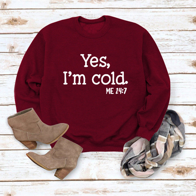 Letter Print Round Neck Long Sleeve Pullover Sweatshirt