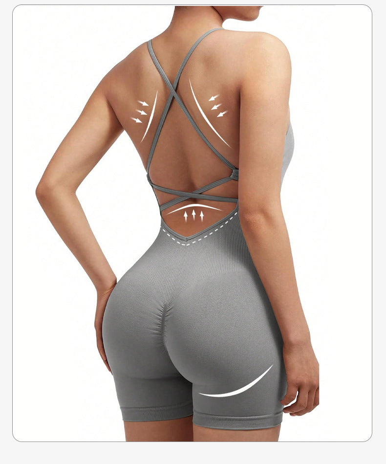 Women's Seamless One-Piece Yoga Romper for Fitness