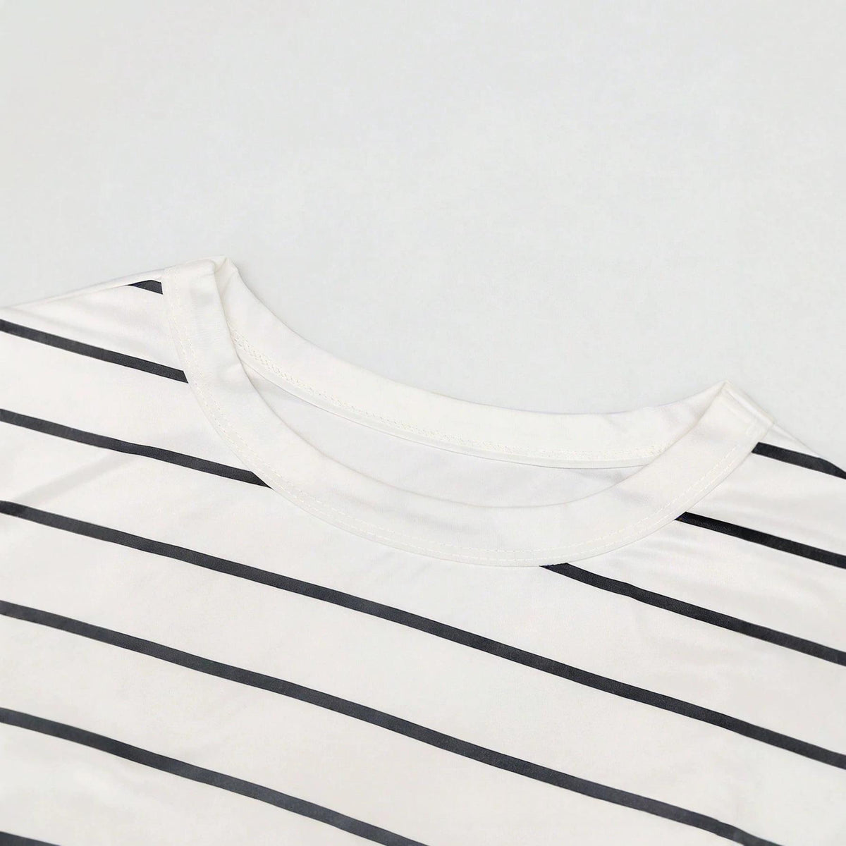 Black And White Striped Sleeveless Bodysuit