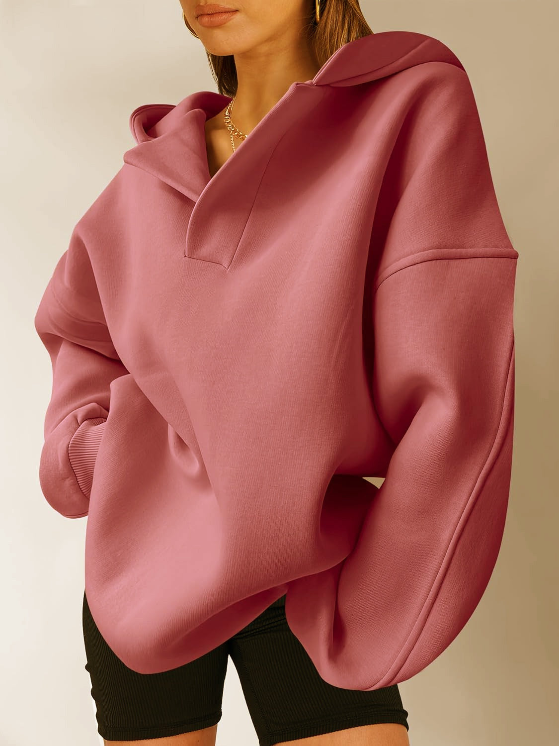 Cozy Solid Color Long Sleeve Loose Fit Hoodie Sweater