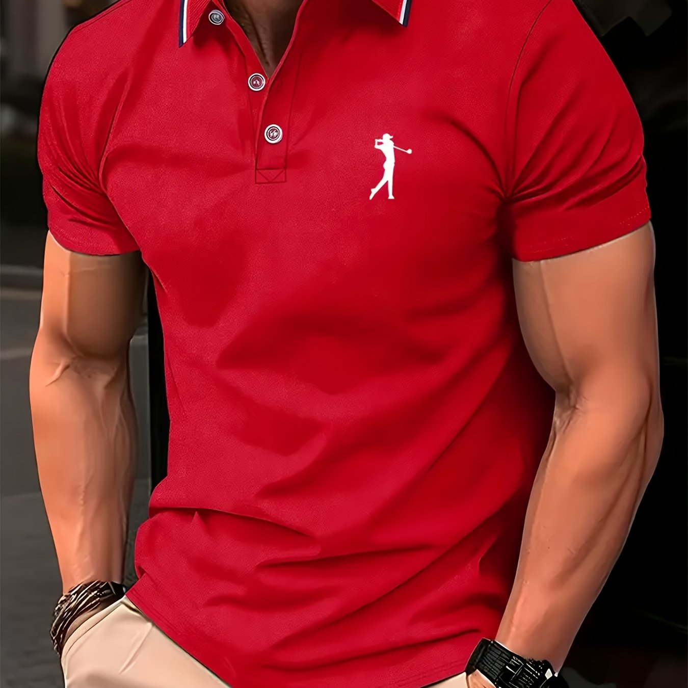 Men's Short Sleeve Printed Golf Shirt – Spring & Summer