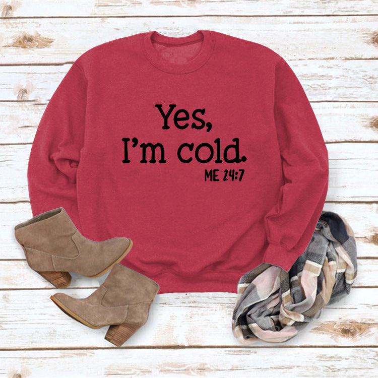 Letter Print Round Neck Long Sleeve Pullover Sweatshirt