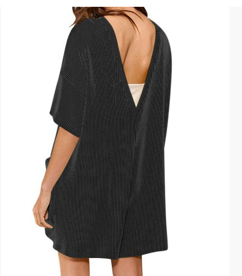 Women's Casual V-Neck Pocket Romper Short Jumpsuit