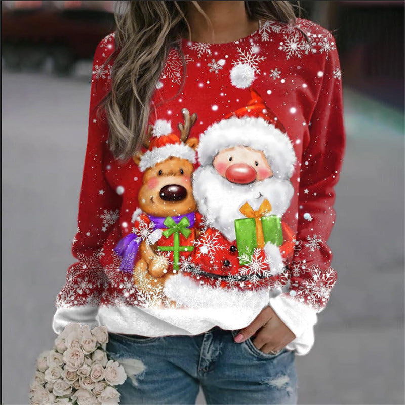 Festive 3D Snowman Christmas Women's Pullover Sweater