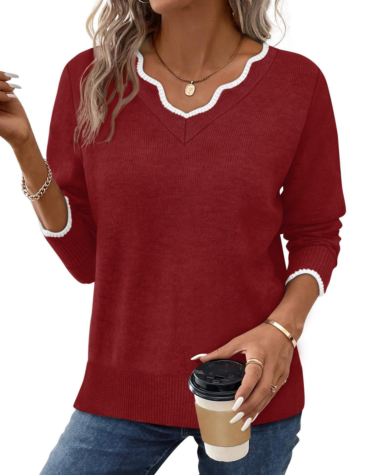 Womens Short-sleeve Sweater Simple Elegant Solid-color Knit Top