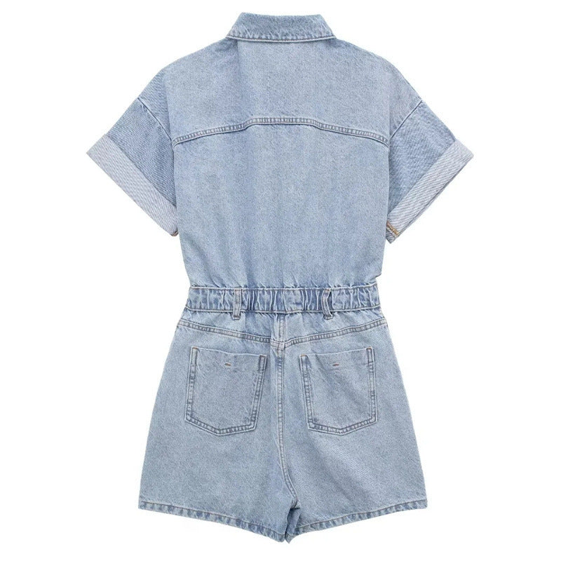 Women's Trendy Pocket Denim Cargo Overalls for Summer