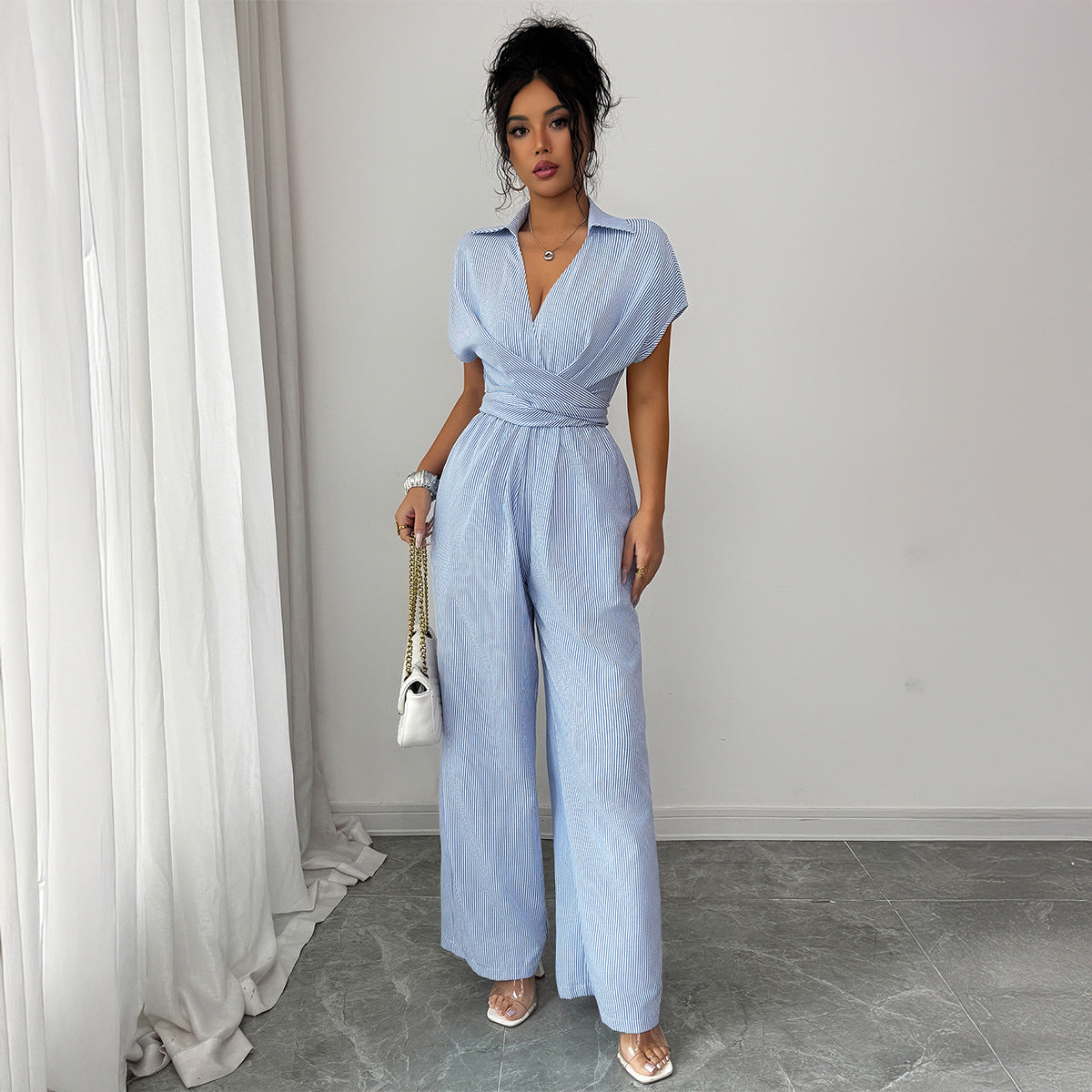 Women's Waist-Cinched Loose Sleeveless Jumpsuit
