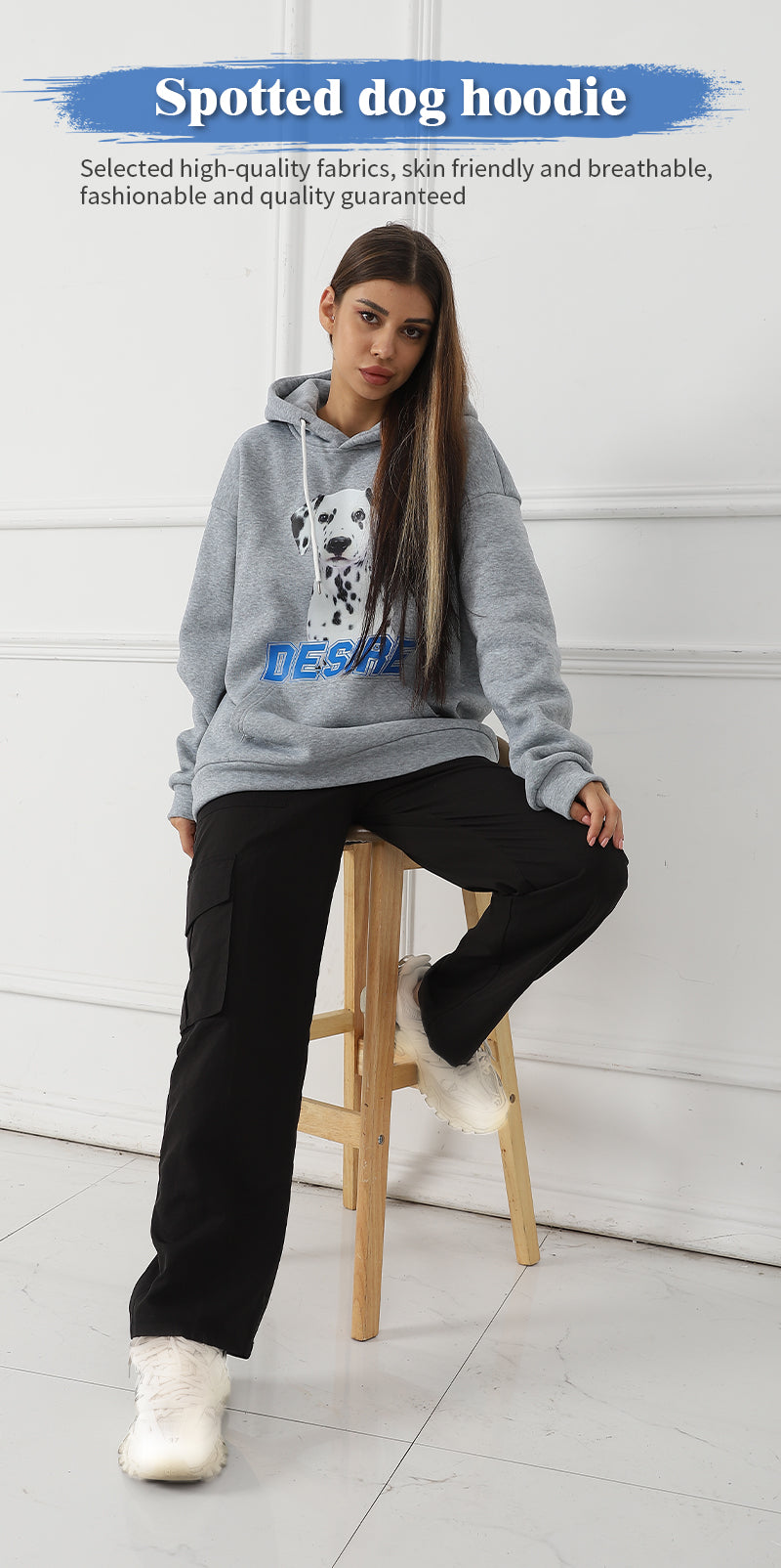 Chic Printed Long Sleeve Casual Sweatshirt for Women