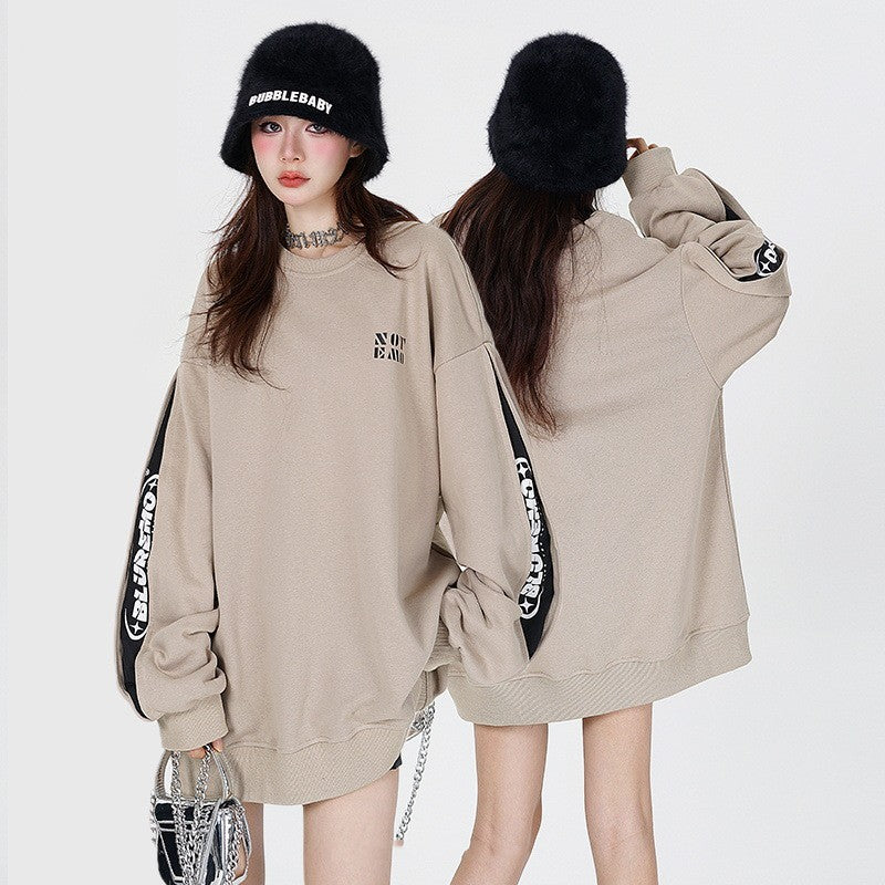 Contrast Letter Print Crew Neck Sweatshirt