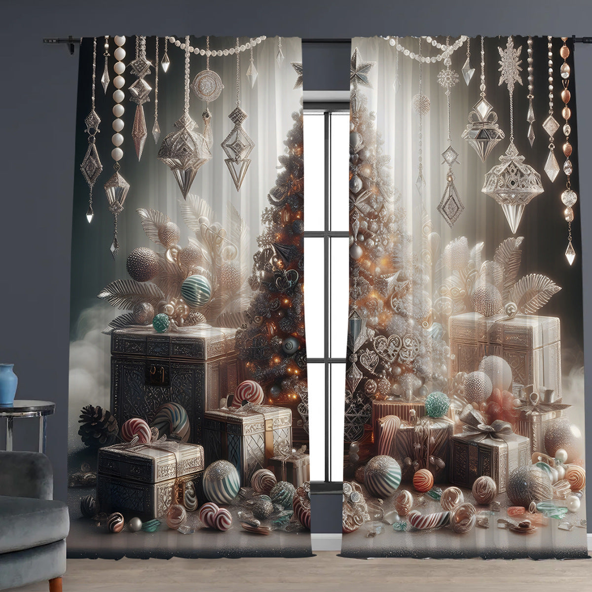 Christmas Curtain 3d Printing Curtain