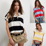 Striped Loose Fit Short‑Sleeve Tee – Casual Comfort for Women