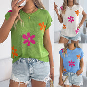 Floral Batwing Sleeve Knit Top – Loose, Casual & Stylish