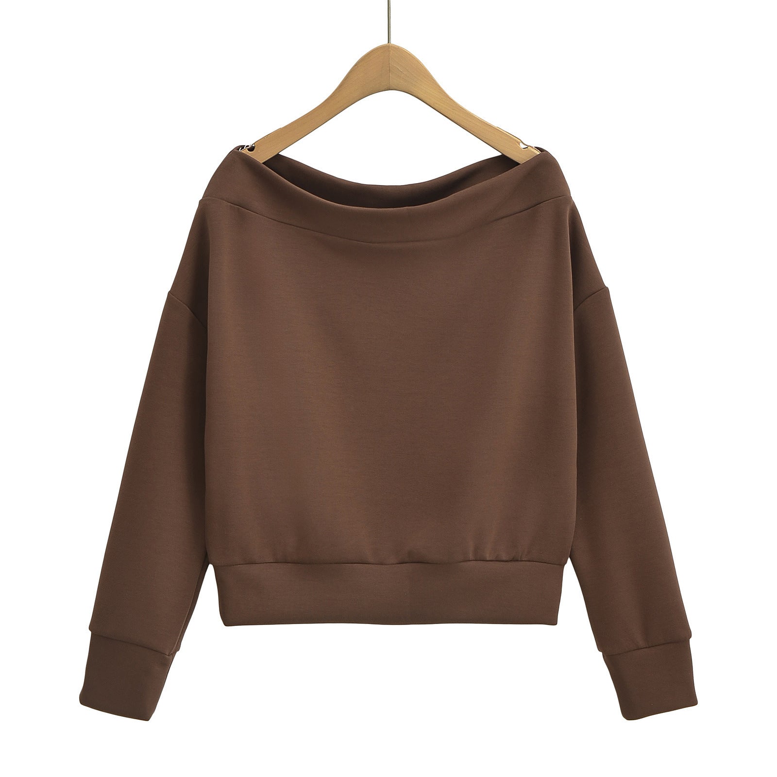 Chic Off-Shoulder Slim-Fit Long Sleeve Sweater