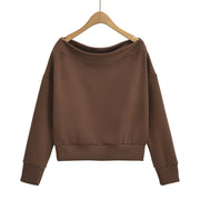 Chic Off-Shoulder Slim-Fit Long Sleeve Sweater