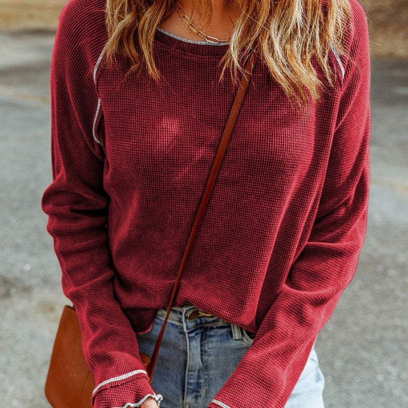 Women's Solid Color Autumn Casual Long Sleeve Bottoming Shirt