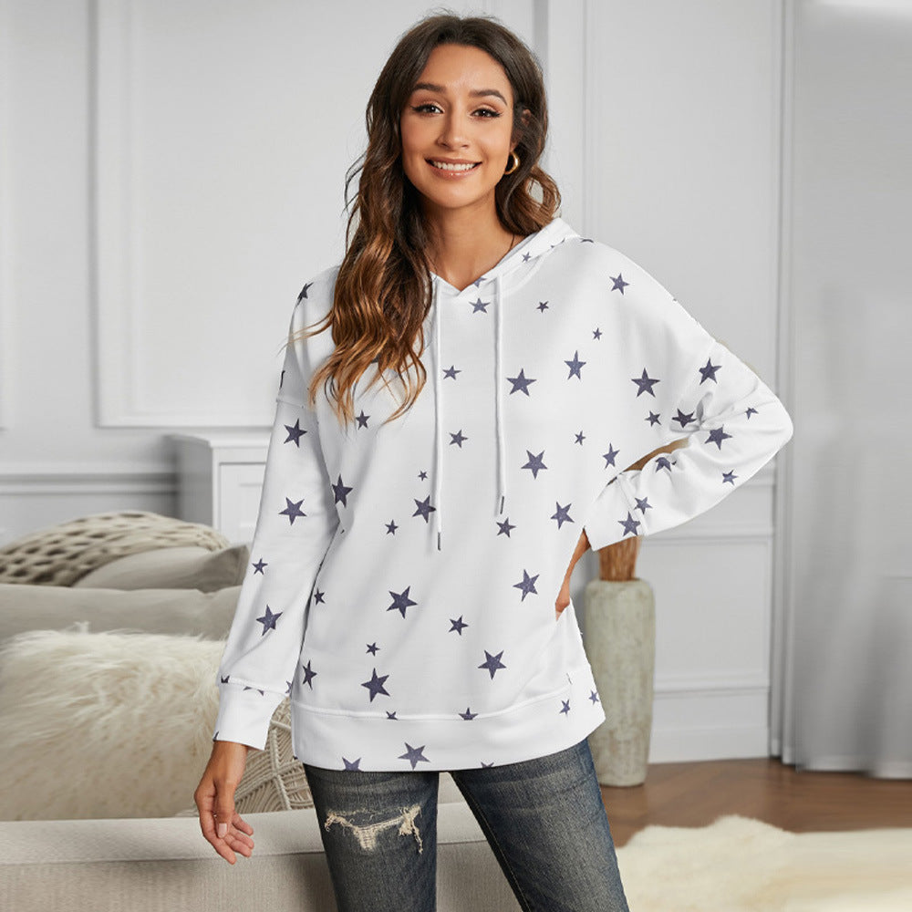 Casual V-Neck Long Sleeve Print Top for Women