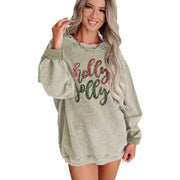 Women's Sequined Letter Print Loose Pullover Sweatshirt