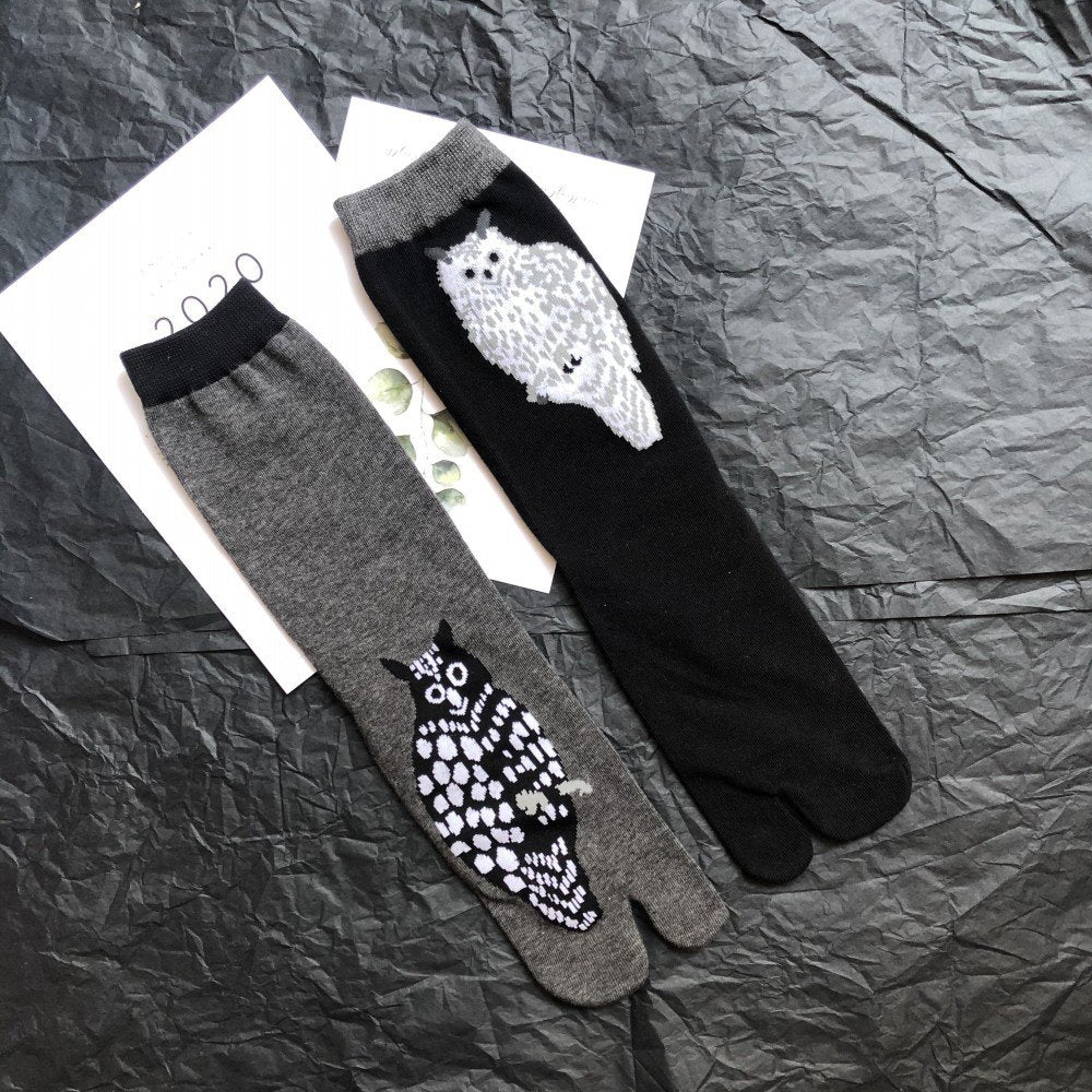 Comfortable Women's Split Toe Jacquard Socks