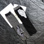 Comfortable Women's Split Toe Jacquard Socks