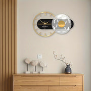 Nordic Metal Feather Decoration Clock, Modern Simple Living Room Mute Acrylic Fashion Wall Clock For Bedroom Office Cafe Hotel (Without Battery)