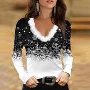 Women's Festive Christmas Long Sleeve Geometric Sweatshirt