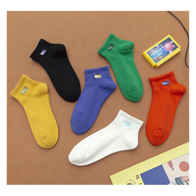 Vibrant Candy Color Boat Socks for Women