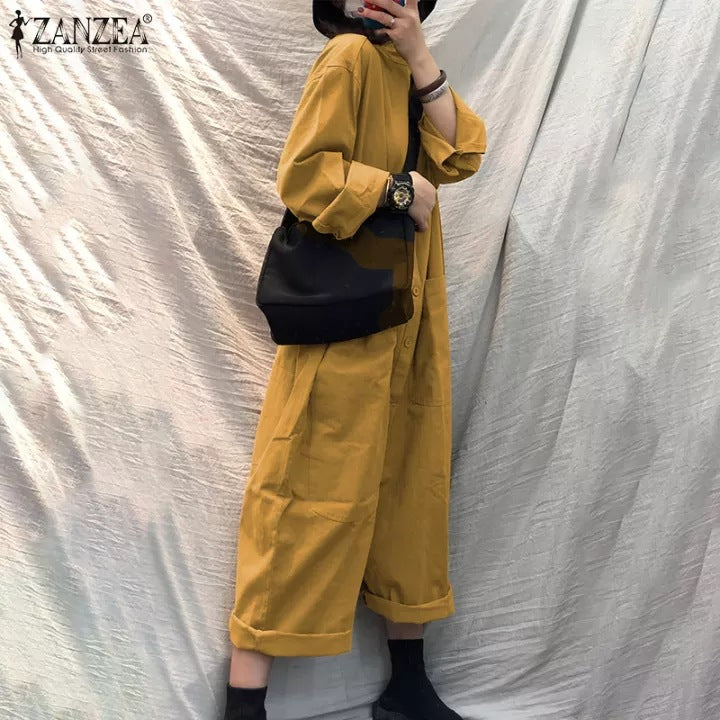 Plus Size Multi-Pocket Utility Jumpsuit for Women