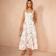 Fashionable Square-neck Strap Womens Dress
