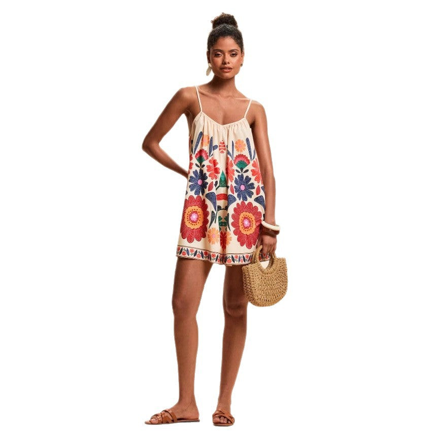 Floral Strap Jumpsuit Casual Resort Romper